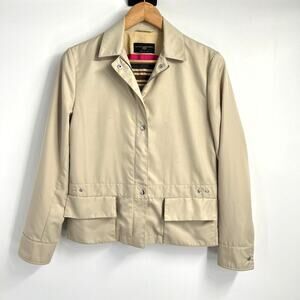 Luciano Barbera Jacket Collared Long Sleeves Cream Polyethylene Womens Large